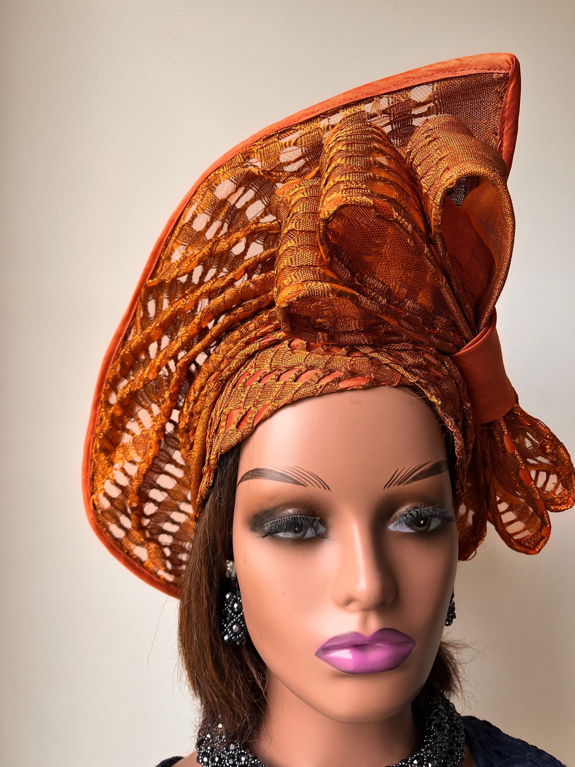 Auto Gele / Double Bow Net Gele/ Pre tie Net Asoke