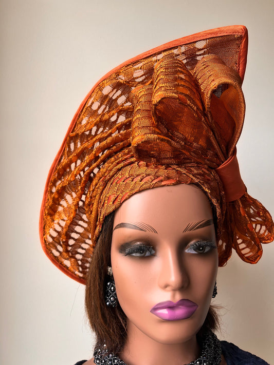 Auto Gele / Double Bow Net Gele/ Pre tie Net Asoke