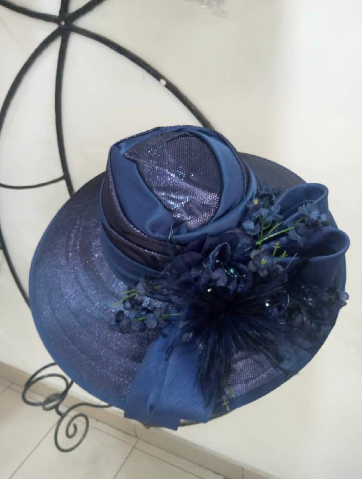 Big Navy Blue Coco Fascinator
