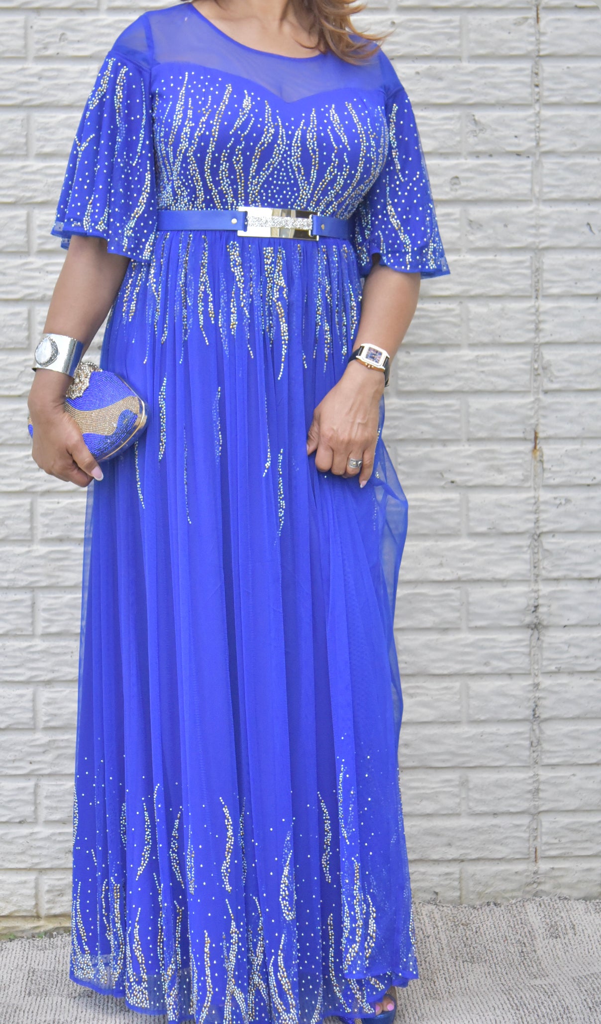 Kim Blue  chiffon Dress / Evening Dress / Prom Dress