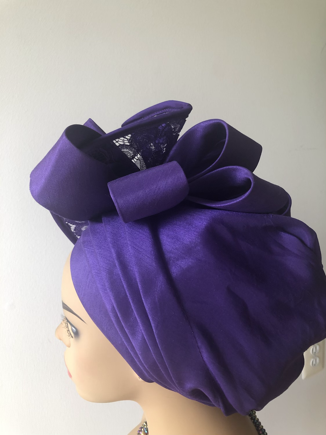 Ada  purple Fascinator Turban