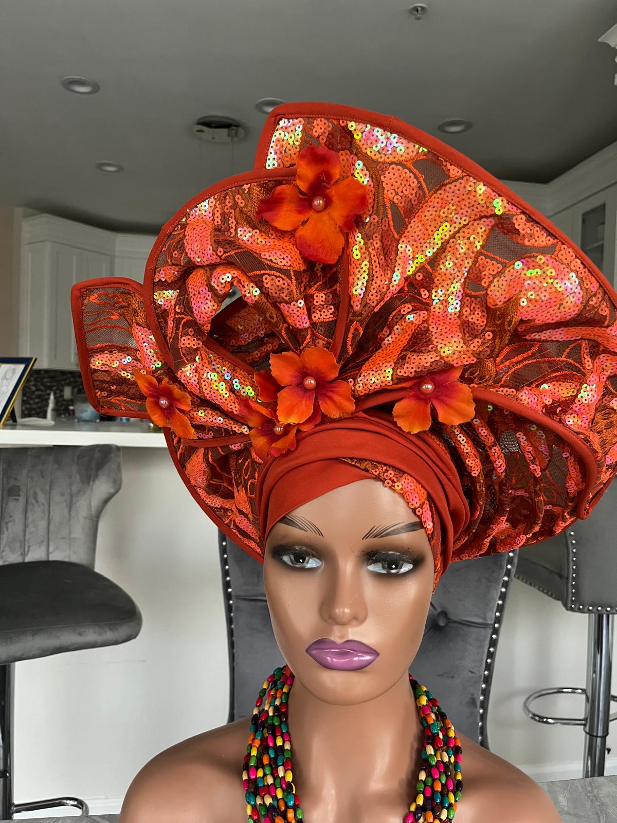 Beautiful Ready made Gele / Bridal Auto Gele