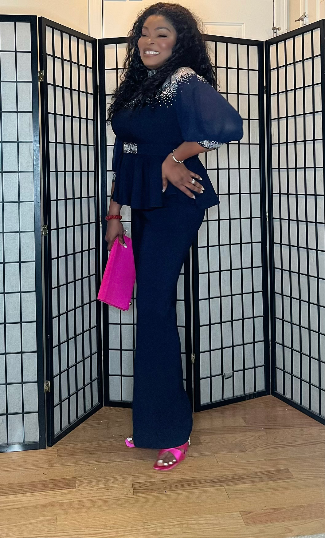 Alice Stones Pant suit  /  Navy blue Party  Pant suit