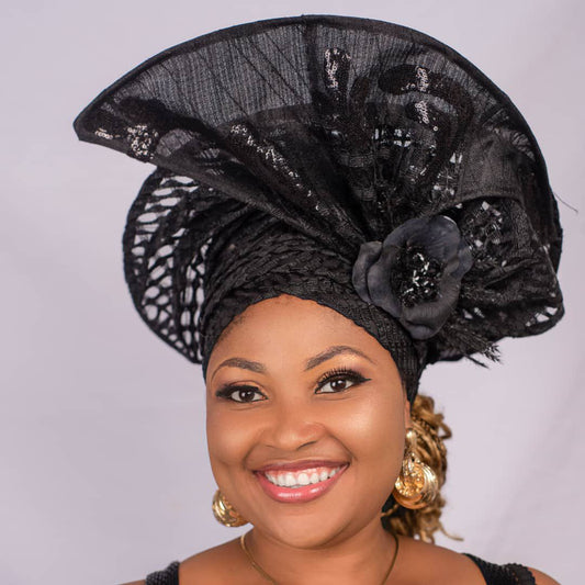 Maria  Ready made Auto Gele / Wedding Gele / Bridal Gele