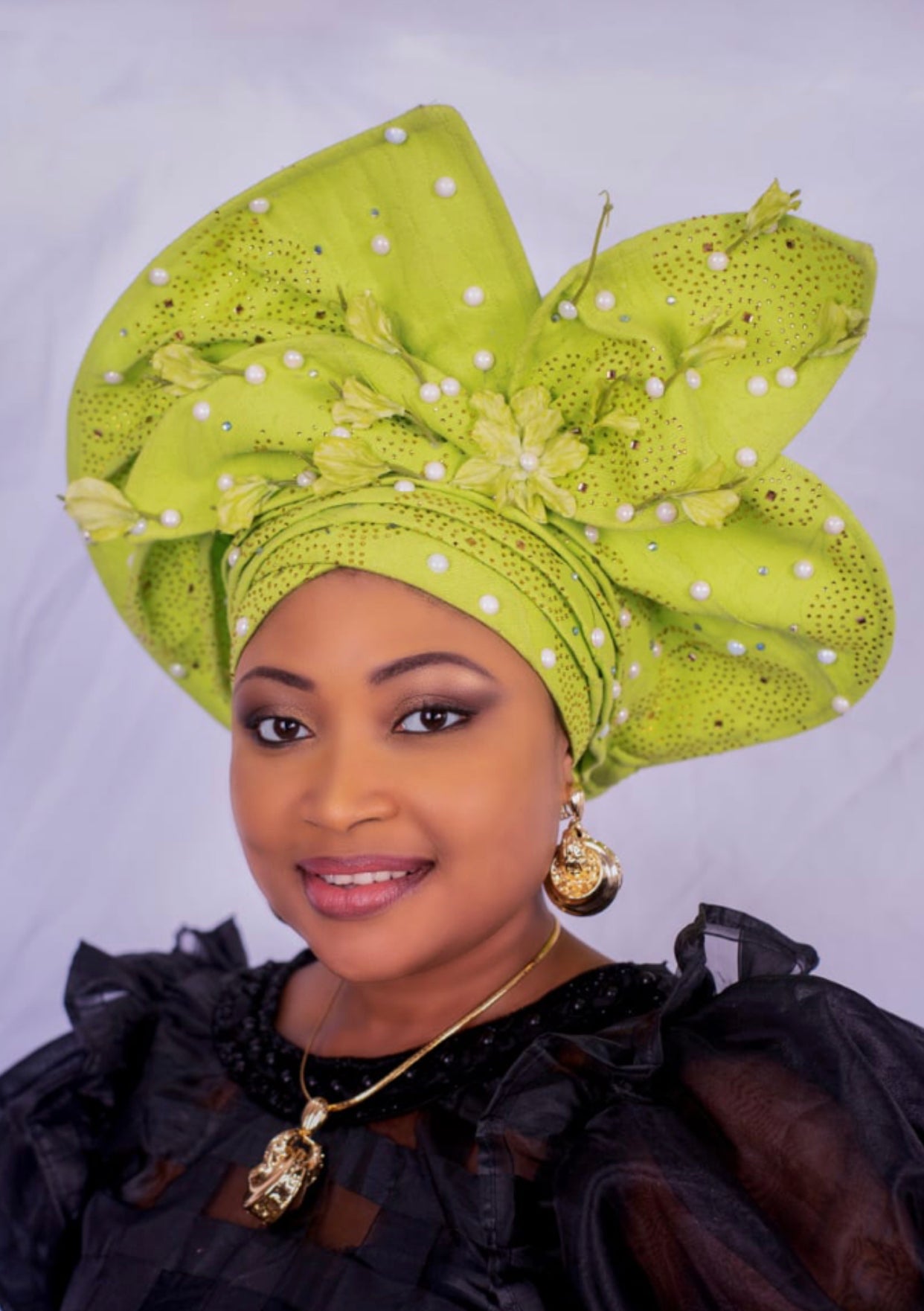 Nigeria Auto Gele / Asoke beaded Auto  Gele