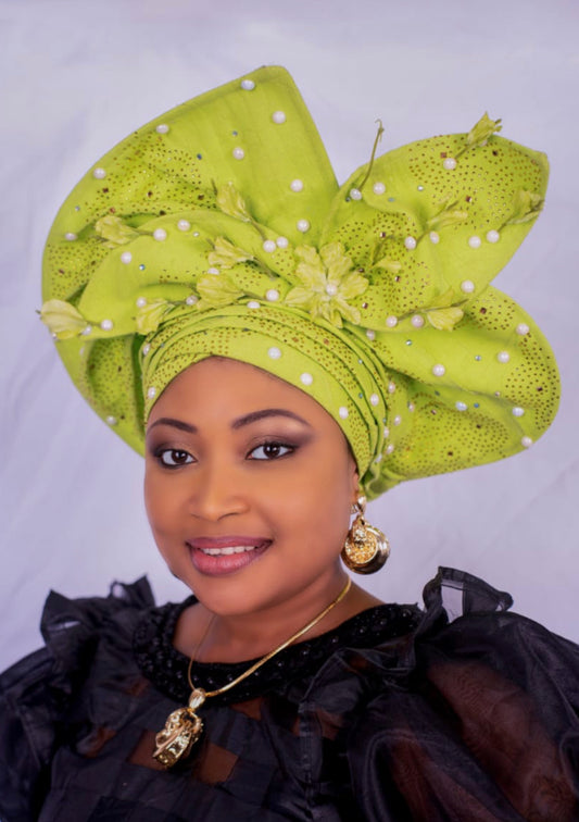 Nigeria Auto Gele / Asoke beaded Auto  Gele
