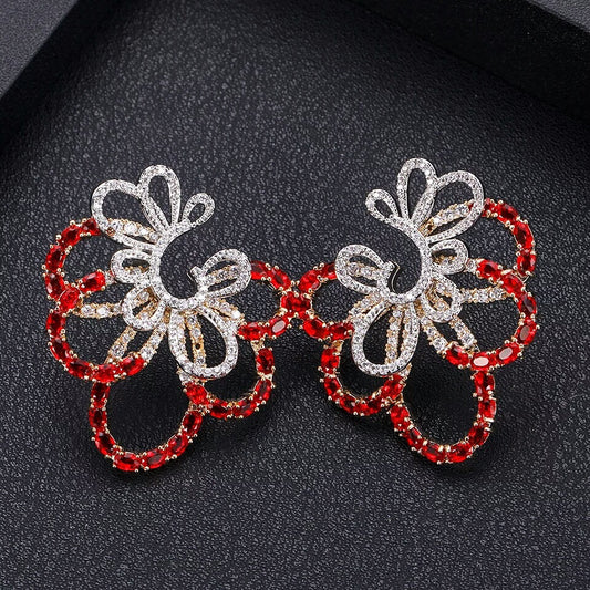 Big Classy CZ  Handmade Earrings