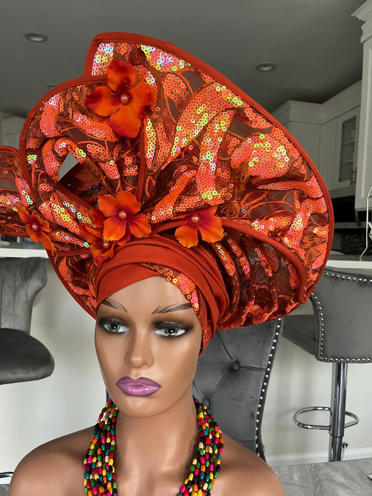 Beautiful Ready made Gele / Bridal Auto Gele
