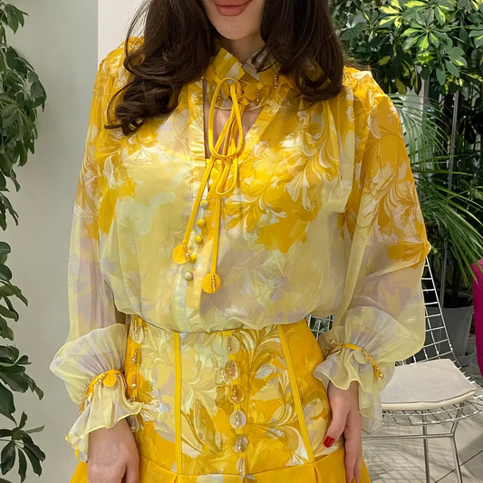 Luxury Yellow Maxi Dress, Women High End Wedding Gown