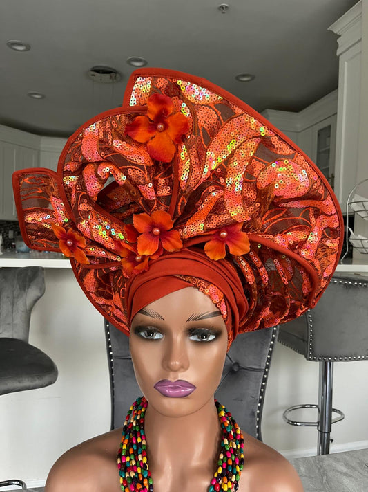 Beautiful Ready made Gele / Bridal Auto Gele