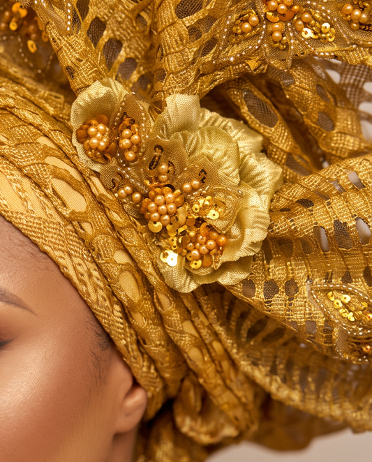 Aso Oke Auto Gele Bridal Headgear Wedding Aso Oke Auto Gele.