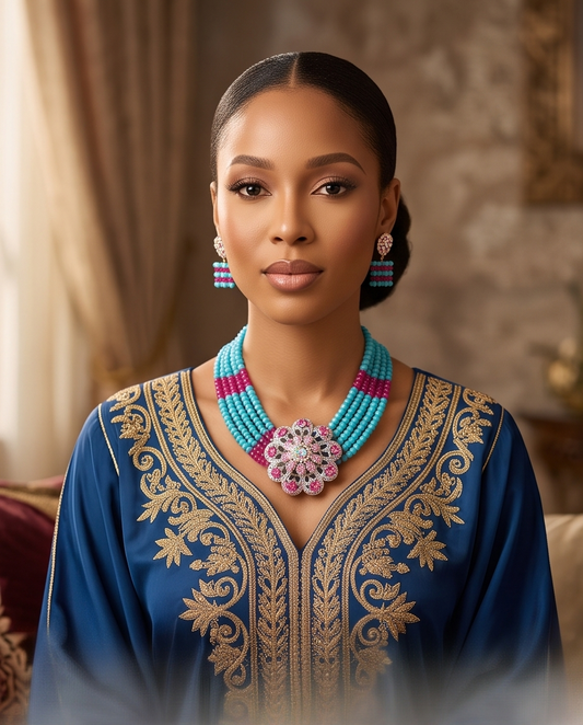 Traditional Wedding crystal Bead necklace Sets Six Layer unique Beaded Set