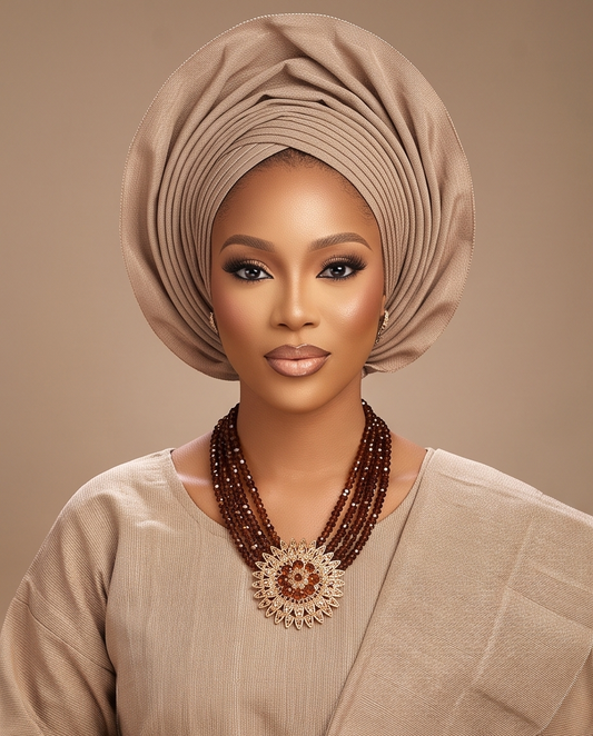 Gold and Brown Beaded Necklace Sets