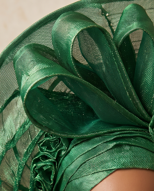 Ada Elegant mint Green Auto Gele , African Headgear , Rich mummy headgear , Gele