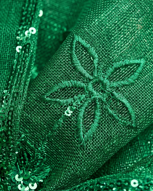 Nigeria Green Auto Gele Head Tie, Ready Made Aso Oke Headband