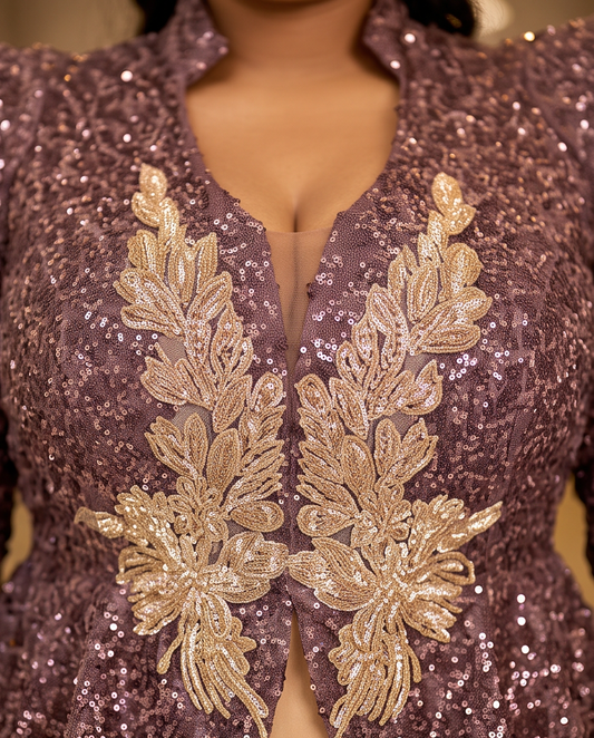 Elegant creamy Birthday Celebration Gown.