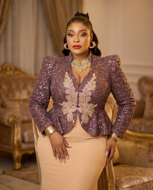 Elegant creamy Birthday Celebration Gown.
