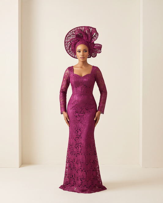African Classy Ready Made Head Tie , Aso Oke Net Headwear.