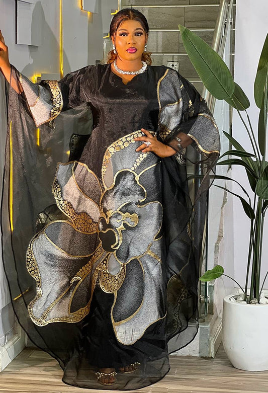 African Modern Kaftan, Women Party Boubou Kaftan, Rich Auntie African Wear.