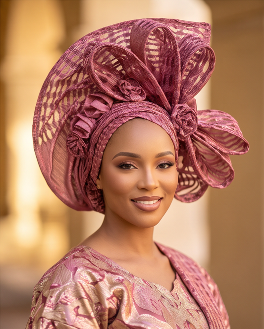 Ready made Auto Gele , Rich Anutie Aso Oke Headgear