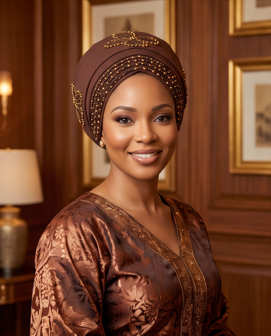 Brown Embellished Beautiful Turban