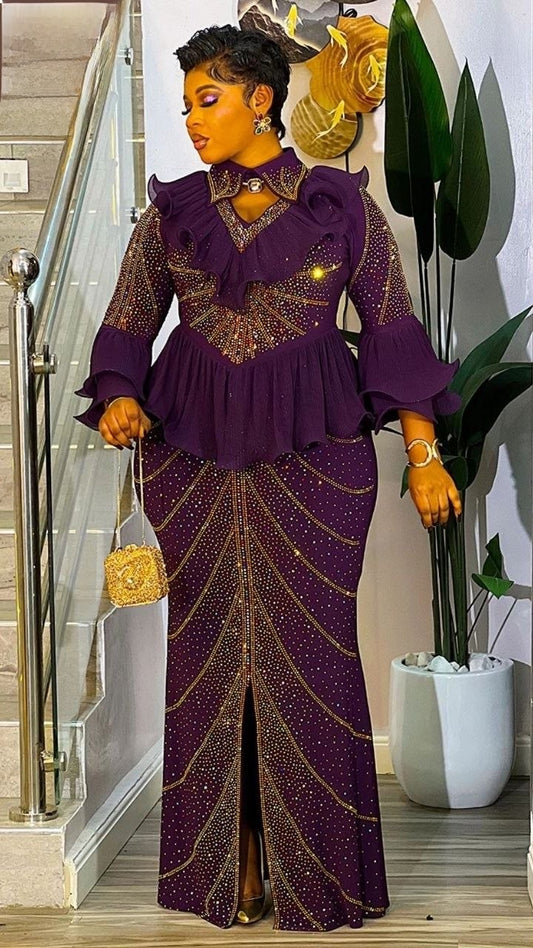 Vibrant Purple Sequins Dress