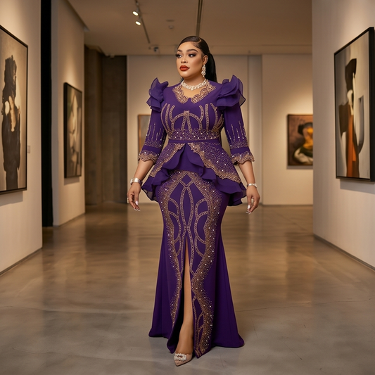 Purple Fancy Sequins Dress. Price