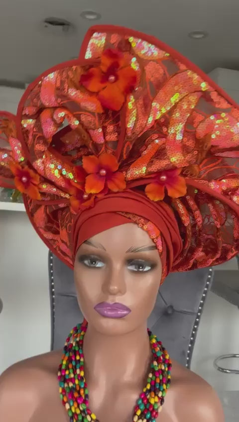 Beautiful Ready made Gele / Bridal Auto Gele