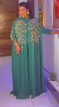 Elegant Two Pcs Kaftan, Sequins Embellished Party Boubou.