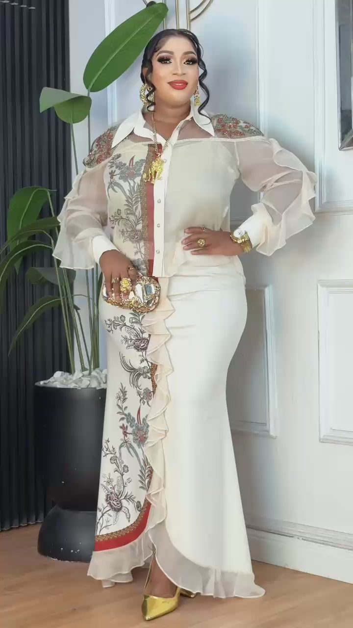 Guest Wedding Evening Outfit , Classy Two Pcs Dress , Birthday Celebration Gown.