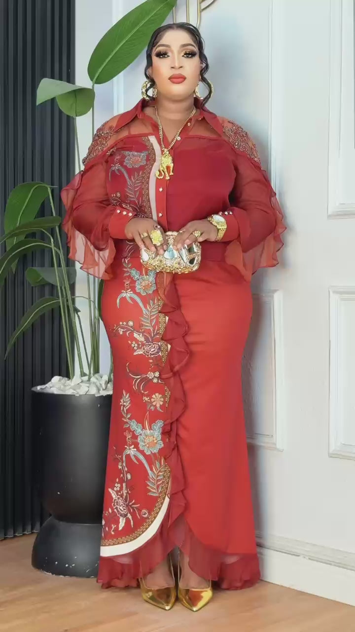 Guest Wedding Evening Outfit , Classy Two Pcs Dress , Birthday Celebration Gown.