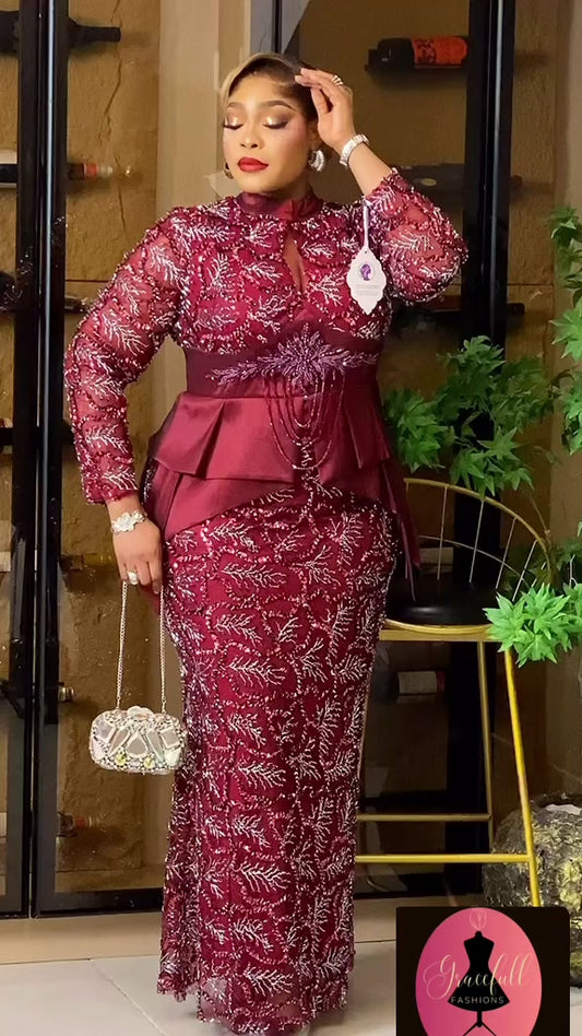 Trending Red  carpet Dress, Wedding Guest Lace Dress , Mother of the Bride Outfit.