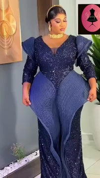 Modern African Women Party Dress, Elegant Rich Auntie outfit .