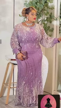 African Ladies Embellished  Wedding Dress