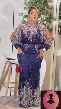 African Ladies Embellished  Wedding Dress