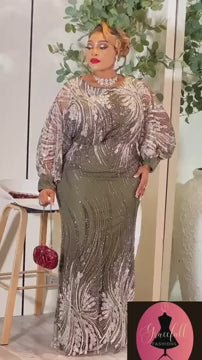 African Ladies Embellished  Wedding Dress