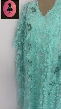 Fatima flower Lace Dress, African Rich mummy Kaftan