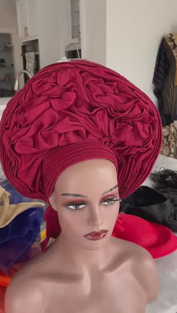 Nneka Auto Gele, Black Ready made Gele