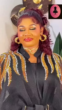 African Woman Unique Kaftan, fringe Sequins Boubou