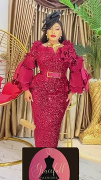 Queen Bella Evening Dress, Sequins  Raffle sleevesEvening Dress , Ladies Dress