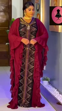 African Chic Crafted Boubou, Rich Auntie Elegant Kaftan