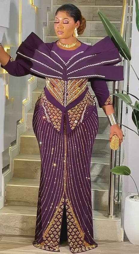 Chiamaka Cape Sequin Dress
