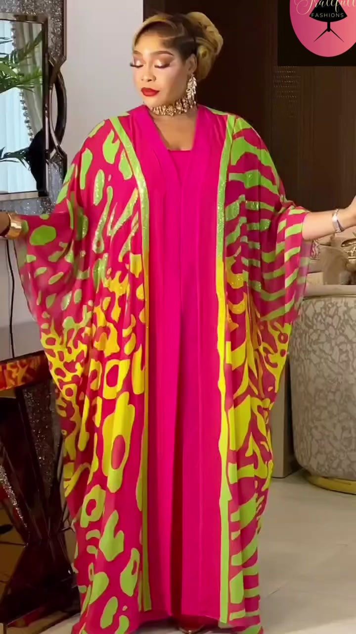 African Modern Kaftan, Women Party Boubou Kaftan, Rich Auntie African Wear.