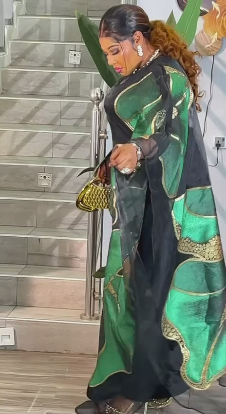 African Modern Kaftan, Women Party Boubou Kaftan, Rich Auntie African Wear.