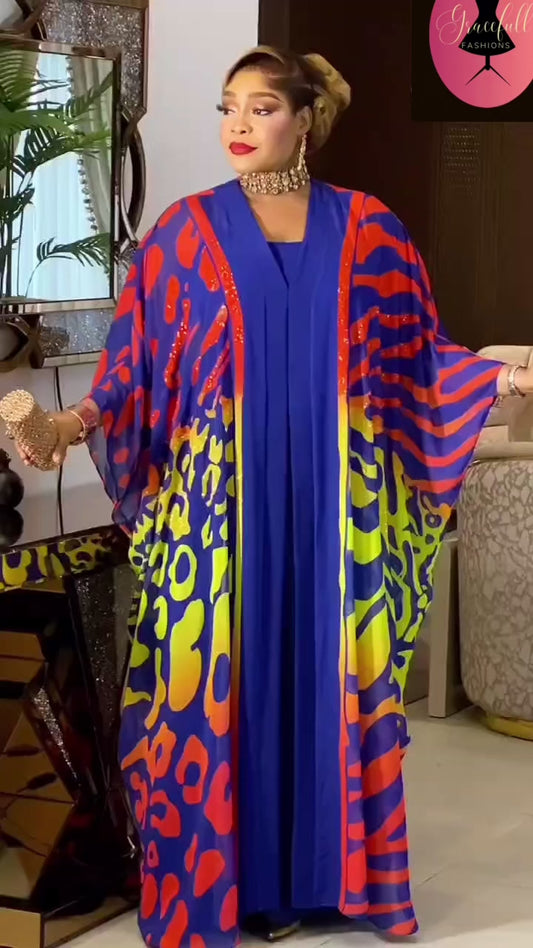African Modern Kaftan, Women Party Boubou Kaftan, Rich Auntie African Wear.