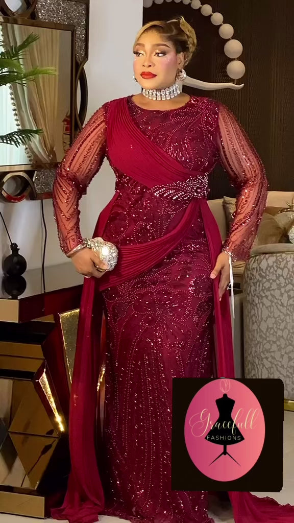 Elegant Sequins Wedding Guest Dress Peplum  Embellished Mother of Bride Outfit