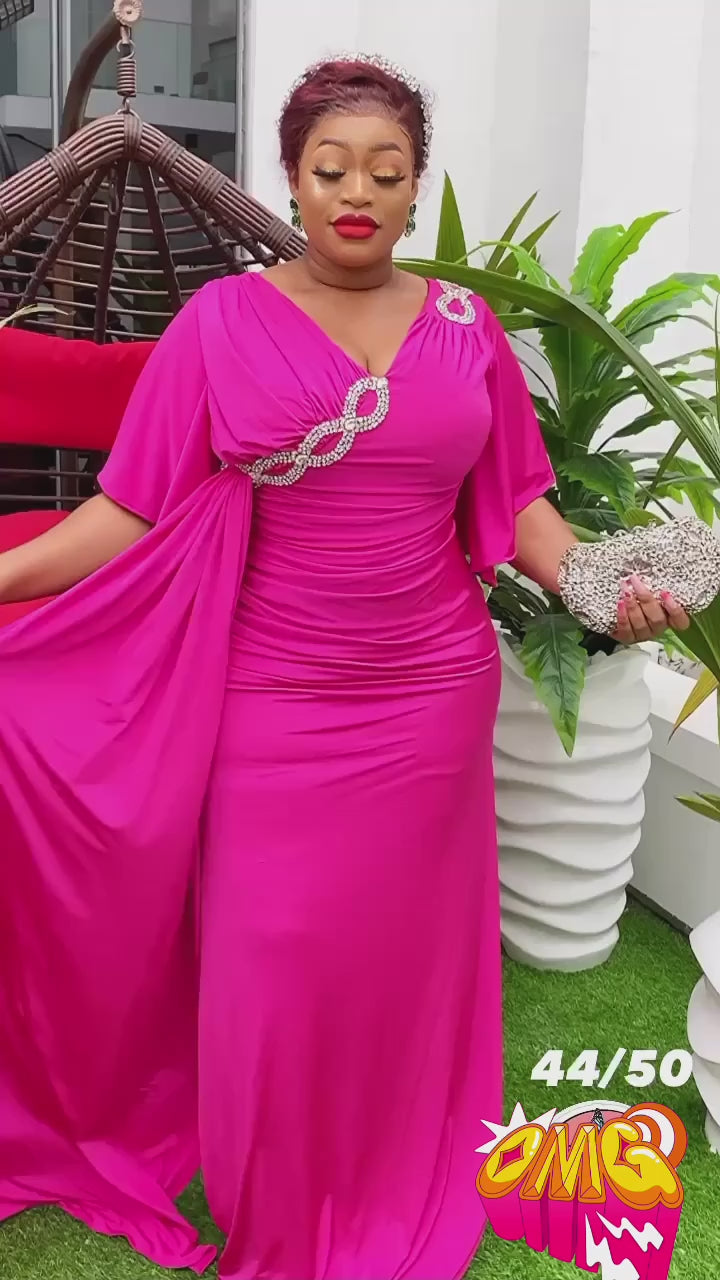 Elegant Pinky long Dress/ Wedding Guest Dress