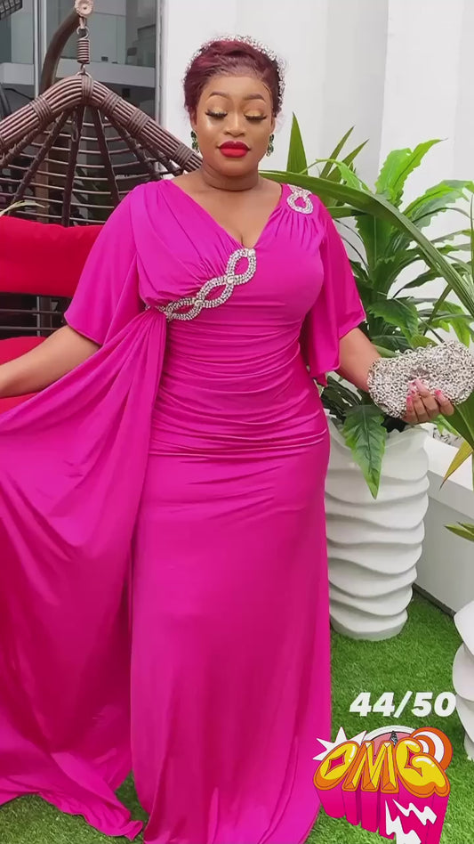 Elegant Pinky long Dress/ Wedding Guest Dress