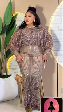 Vera Sequin Evening Gown ,  Formal Classy  Dress