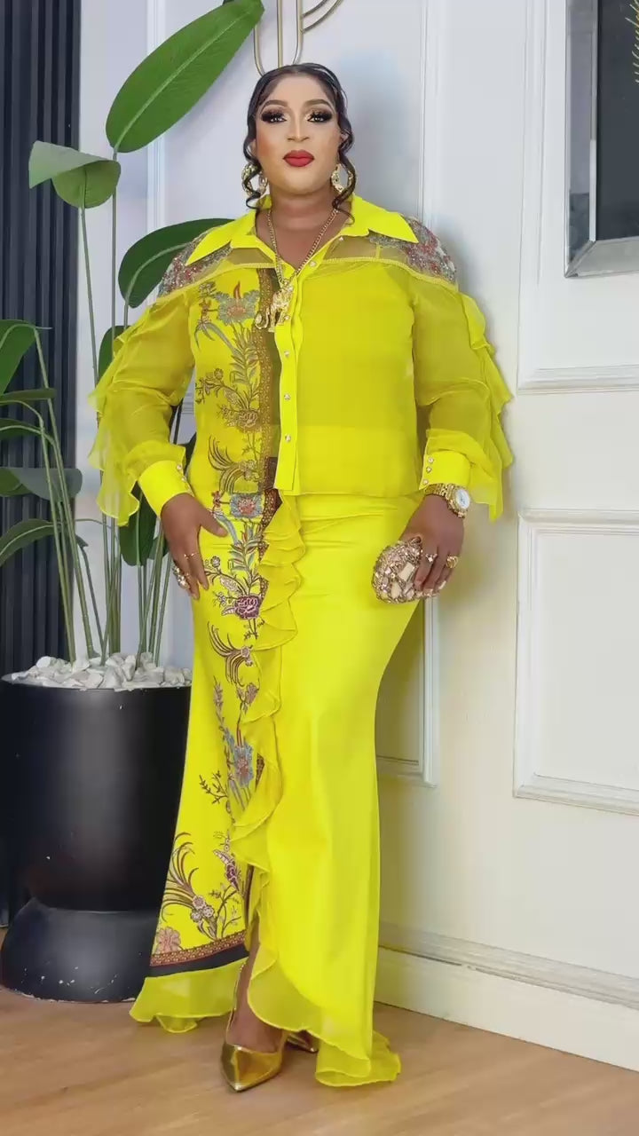 Guest Wedding Evening Outfit , Classy Two Pcs Dress , Birthday Celebration Gown.